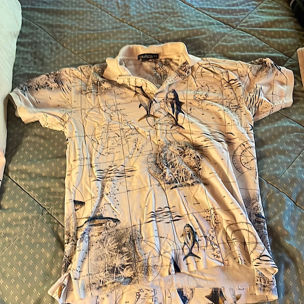 Nautical/fish themed polo shirt